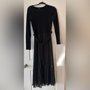 Ever New Black Dress with pleated white dot